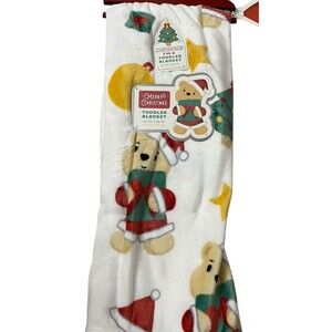 Disney Winnie the Pooh Christmas Toddler Plush Blanket 40" x 50" NEW